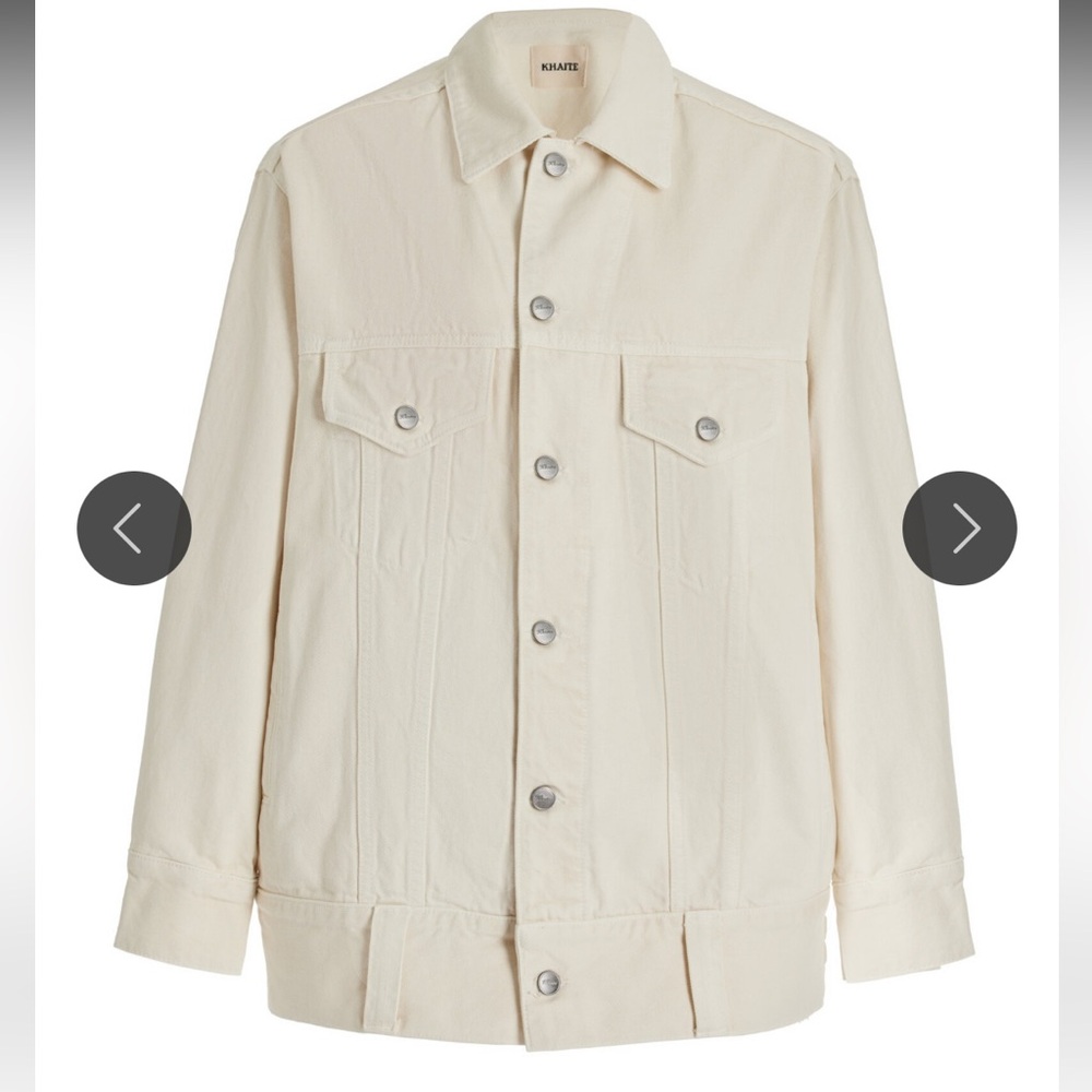 Khaite Grizzo Denim Jacket. Cream, size small